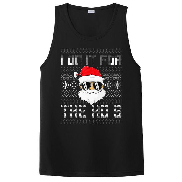 I Do It For The Hos Santa Black Ugly Sweater Christmas PosiCharge Competitor Tank