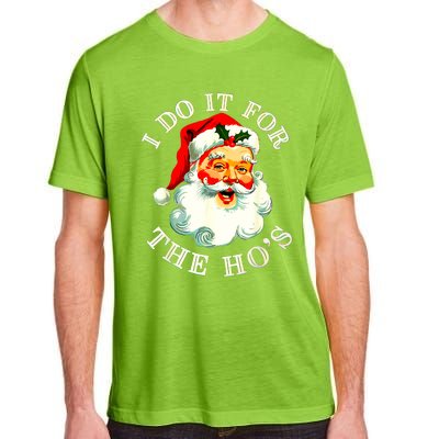 I Do It For The Hos Funny Inappropriate Christmas Santa Face Adult ChromaSoft Performance T-Shirt