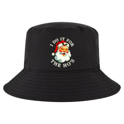 I Do It For The Hos Funny Inappropriate Christmas Santa Face Cool Comfort Performance Bucket Hat