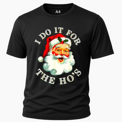 I Do It For The Hos Funny Inappropriate Christmas Santa Face Performance Shirt