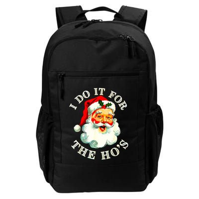 I Do It For The Hos Funny Inappropriate Christmas Santa Face Backpack
