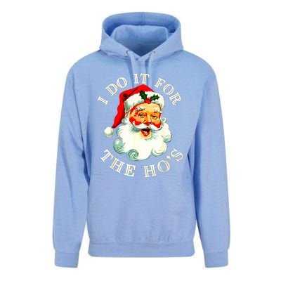 I Do It For The Hos Funny Inappropriate Christmas Santa Face Unisex Surf Hoodie