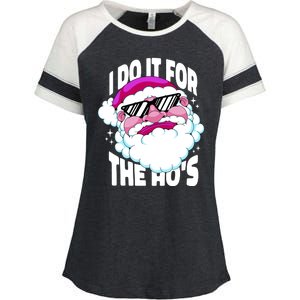 I DO It For The Ho's Funny Santa Claus Enza Ladies Jersey Colorblock Tee