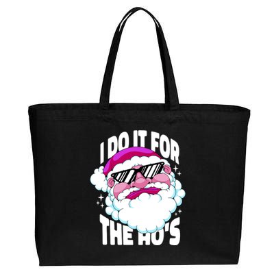 I DO It For The Ho's Funny Santa Claus Cotton Canvas Jumbo Tote