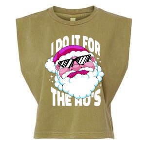 I DO It For The Ho's Funny Santa Claus Garment-Dyed Women's Muscle Tee