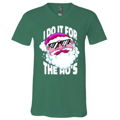 I DO It For The Ho's Funny Santa Claus V-Neck T-Shirt