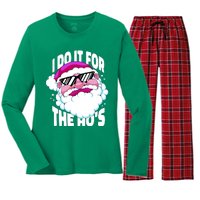 I DO It For The Ho's Funny Santa Claus Women's Long Sleeve Flannel Pajama Set 