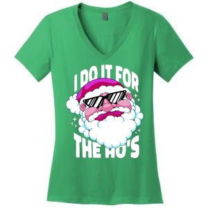 I DO It For The Ho's Funny Santa Claus Women's V-Neck T-Shirt