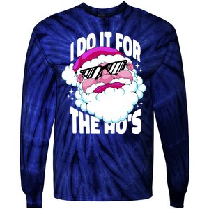 I DO It For The Ho's Funny Santa Claus Tie-Dye Long Sleeve Shirt