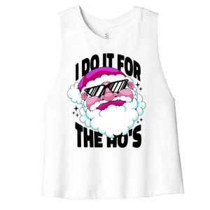 I DO It For The Ho's Funny Santa Claus Women's Racerback Cropped Tank