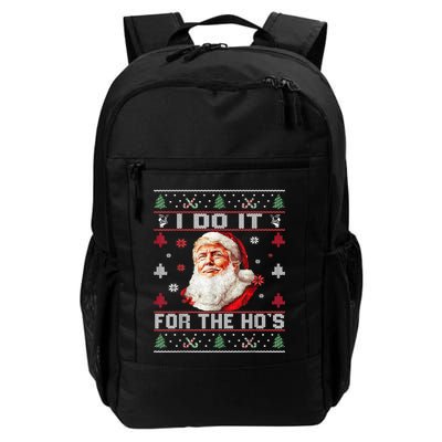 I Do It For The Hos Trump Christmas Santa Claus Ugly Sweater Backpack