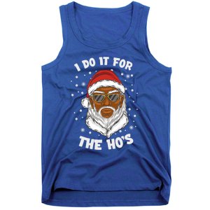 I Do It For The Hos Christmas African American Santa Black Gift Tank Top