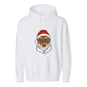 I Do It For The Hos Christmas African American Santa Black Gift Garment-Dyed Fleece Hoodie