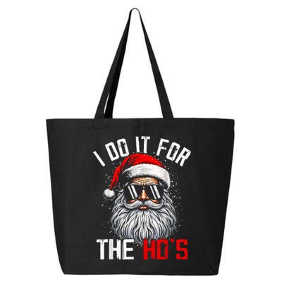 I Do It For The Hos Inappropriate Christmas Santa Face 25L Jumbo Tote