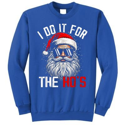 I Do It For The Hos Inappropriate Christmas Santa Face Sweatshirt