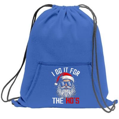 I Do It For The Hos Inappropriate Christmas Santa Face Sweatshirt Cinch Pack Bag