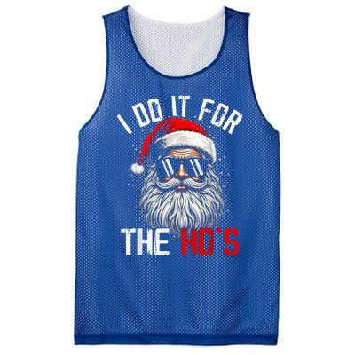 I Do It For The Hos Inappropriate Christmas Santa Face Mesh Reversible Basketball Jersey Tank