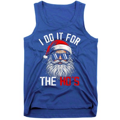 I Do It For The Hos Inappropriate Christmas Santa Face Tank Top