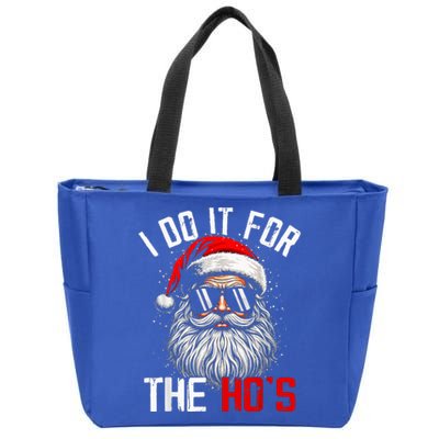 I Do It For The Hos Inappropriate Christmas Santa Face Zip Tote Bag