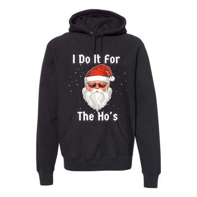 I Do It For The Hos Funny Inappropriate Christmas Santa Premium Hoodie