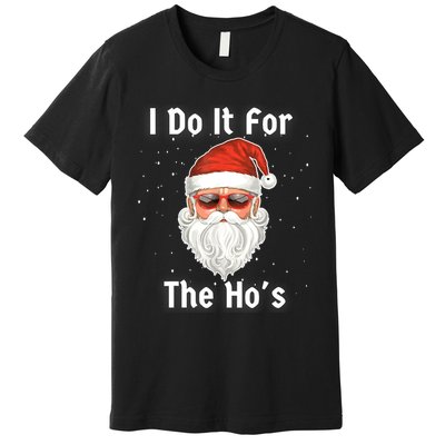 I Do It For The Hos Funny Inappropriate Christmas Santa Premium T-Shirt