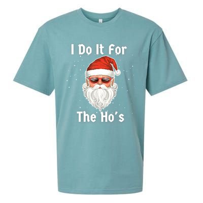 I Do It For The Hos Funny Inappropriate Christmas Santa Sueded Cloud Jersey T-Shirt