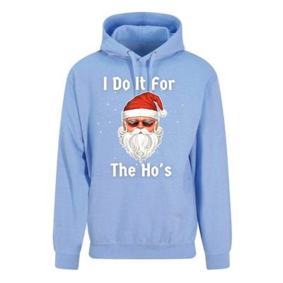 I Do It For The Hos Funny Inappropriate Christmas Santa Unisex Surf Hoodie