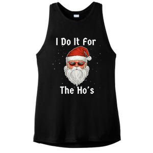 I Do It For The Ho's Funny  Inappropriate Christmas Santa Ladies PosiCharge Tri-Blend Wicking Tank