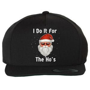 I Do It For The Ho's Funny  Inappropriate Christmas Santa Wool Snapback Cap