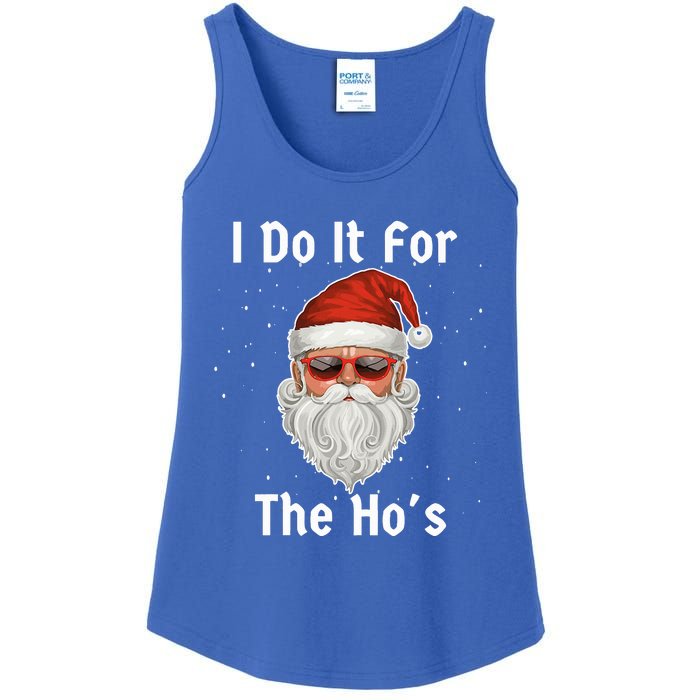 I Do It For The Ho's Funny  Inappropriate Christmas Santa Ladies Essential Tank