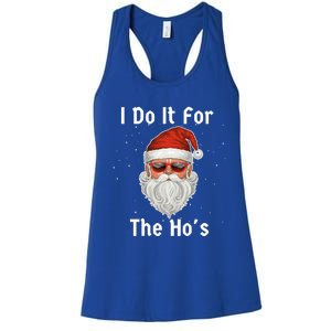 I Do It For The Ho's Funny  Inappropriate Christmas Santa Women's Racerback Tank