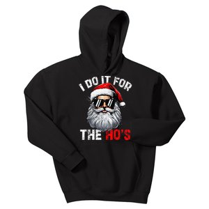 I Do It For The Hos Funny Inappropriate Christmas Santa Face Gift Kids Hoodie