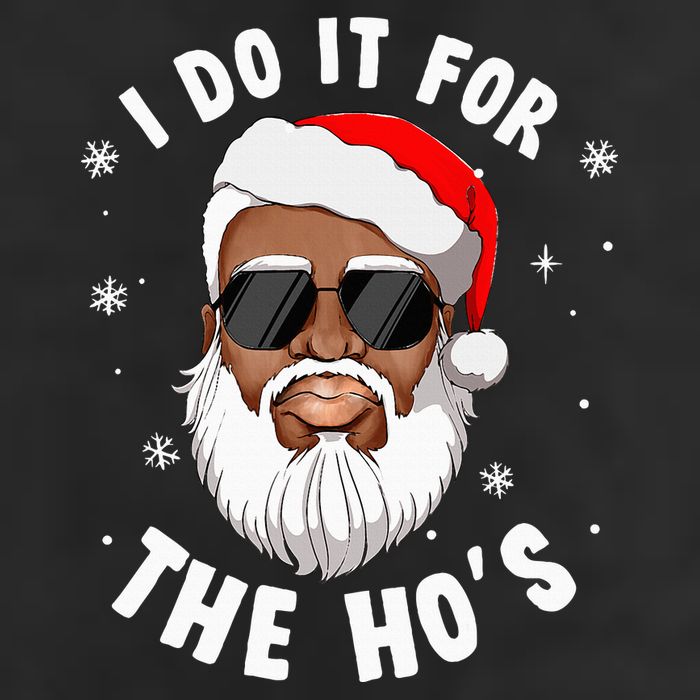 I Do It For The Hos Christmas African American Santa Black Hat