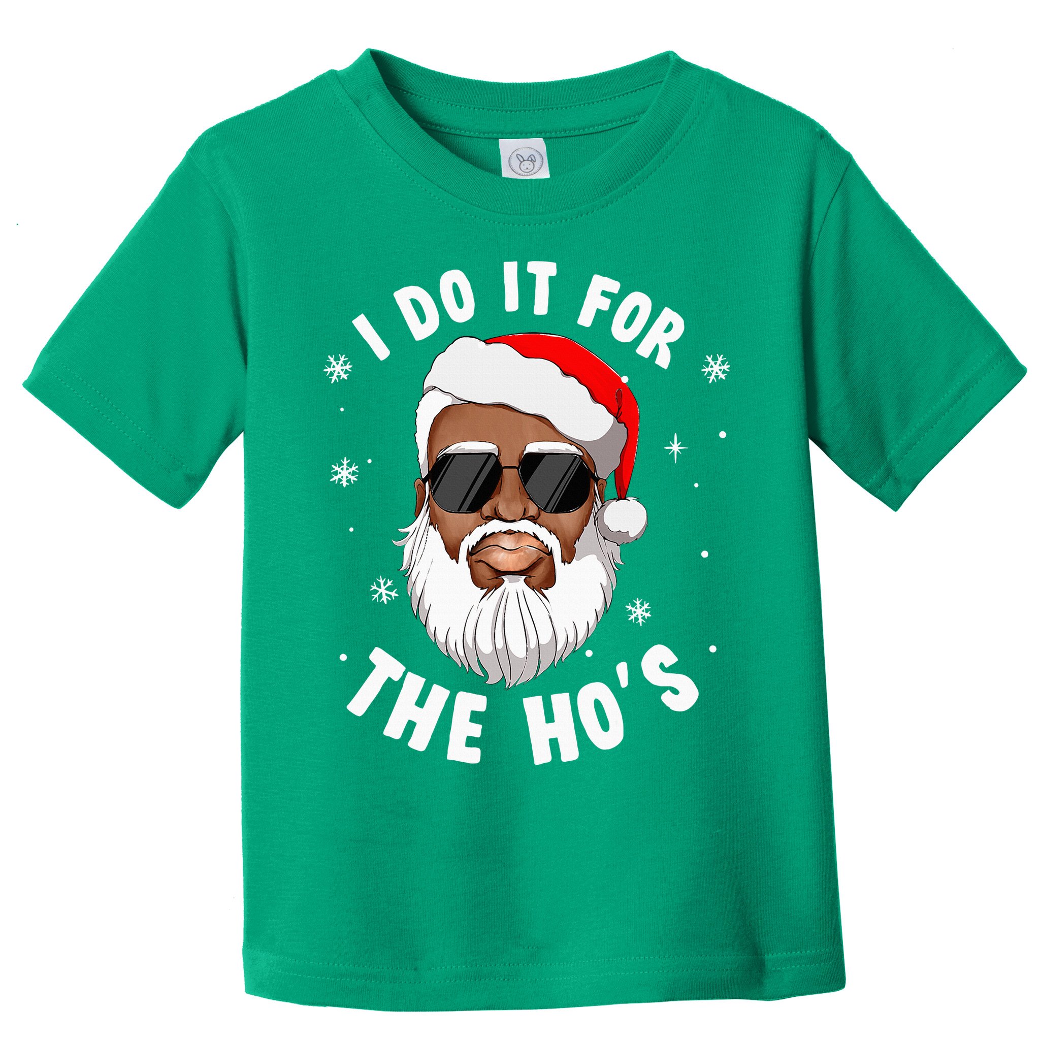 I Do It For The Hos Christmas African American Santa Black Toddler T-Shirt