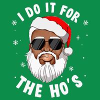 I Do It For The Hos Christmas African American Santa Black Toddler T-Shirt