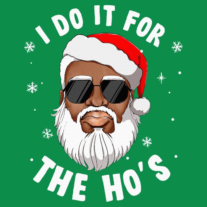 I Do It For The Hos Christmas African American Santa Black Toddler T-Shirt