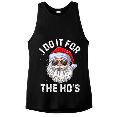 I Do It For The HoS Funny Inappropriate Christmas Short Sleeve Santa Ladies PosiCharge Tri-Blend Wicking Tank
