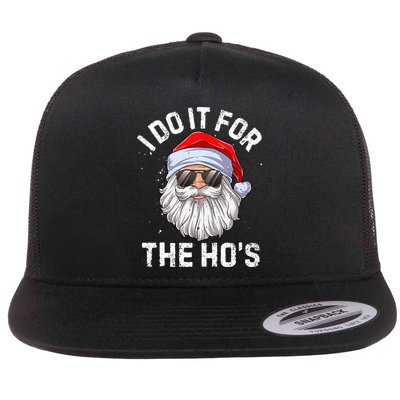 I Do It For The HoS Funny Inappropriate Christmas Short Sleeve Santa Flatbill Hat