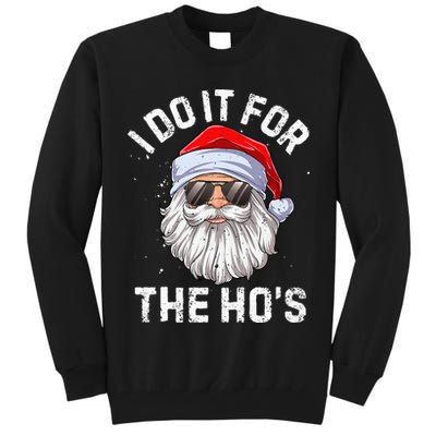 I Do It For The HoS Funny Inappropriate Christmas Short Sleeve Santa Tall Sweatshirt