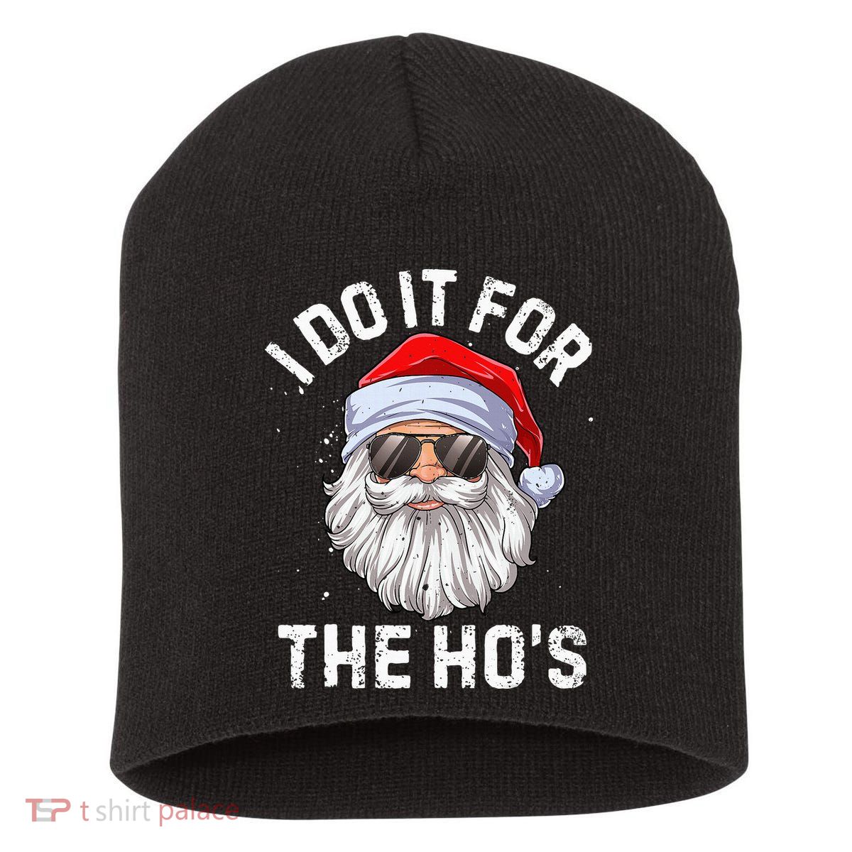 I Do It For The HoS Funny Inappropriate Christmas Short Sleeve Santa Short Acrylic Beanie