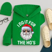 I Do It For The HoS Funny Inappropriate Christmas Short Sleeve Santa Hoodie