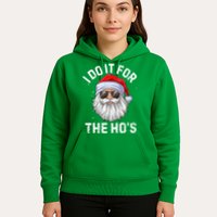 I Do It For The HoS Funny Inappropriate Christmas Short Sleeve Santa Hoodie