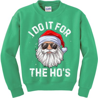 I Do It For The HoS Funny Inappropriate Christmas Short Sleeve Santa Kids Sweatshirt