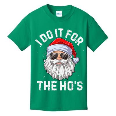 I Do It For The HoS Funny Inappropriate Christmas Short Sleeve Santa Kids T-Shirt