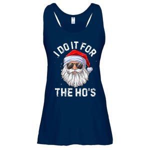 I Do It For The HoS Funny Inappropriate Christmas Short Sleeve Santa Ladies Essential Flowy Tank