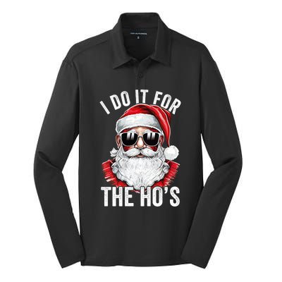 I Do It For The Santa Ugly Christmas Sweater Silk Touch Performance Long Sleeve Polo