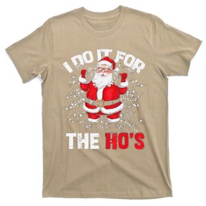 I Do It For The Hos Christmas Santa Lifting Dumbbells T-Shirt