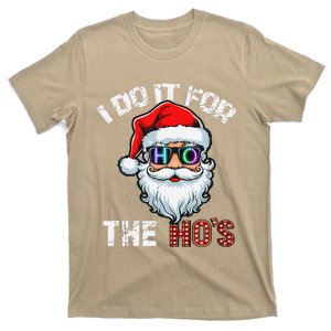 I Do It For The Hos Funny Inappropriate Christmas Santa Led T-Shirt