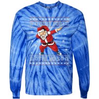 I Do It For The Hos Dabbing Santa Ugly Christmas Gift Tie-Dye Long Sleeve Shirt