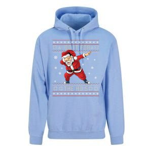 I Do It For The Hos Dabbing Santa Ugly Christmas Gift Unisex Surf Hoodie